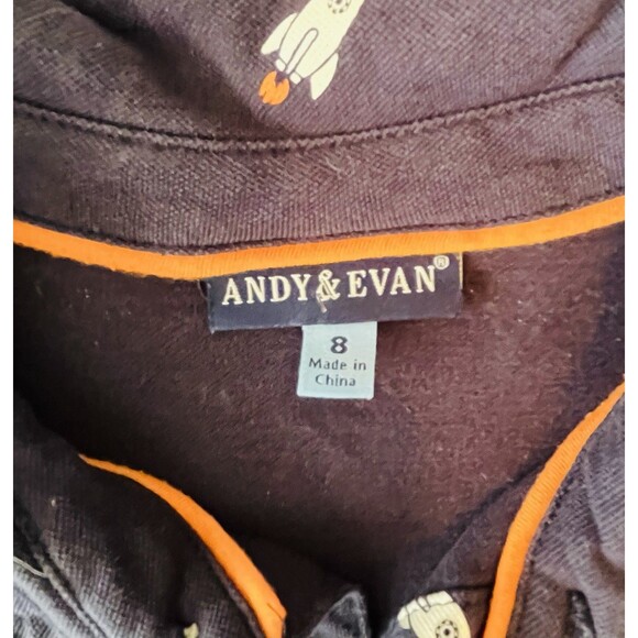 Andy and Evan Navy Blue W/Rockets Boys Size 8 Polo - Picture 3 of 3